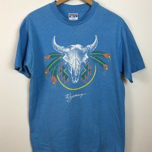 80s Hanes Beefy Tee Wyoming Souvenir  Single Stitch Tee L 42-44
